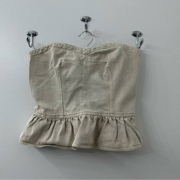 Isabel Marant Etoile Solizinia Denim Sleeveless Peplum Top Size US 8 / 40 New - Picture 4 of 8